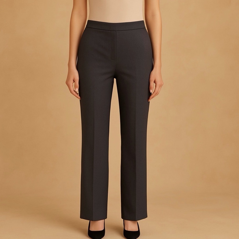 Sharagano Charcoal Gray Straight Leg Dress Pants Washable Work Slacks Size 8